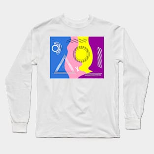 Memphis style abstract background with predominance of bright colors Long Sleeve T-Shirt